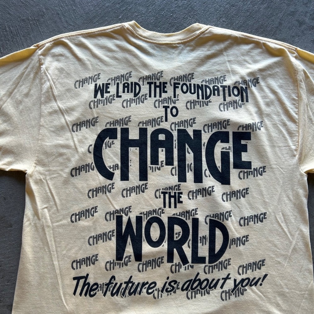 Vintage Barack Obama Shirt Size XL Yellow 2008 Election Change World President - Picture 5 of 6